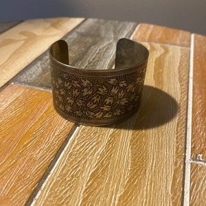 Vintage Cuff Bracelet with Great Floral Details